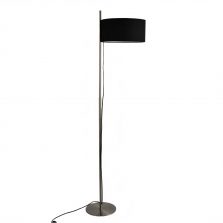 Modern vertical pole floor lamp with black fabric shade, ideal for living room and bedroom lighting
