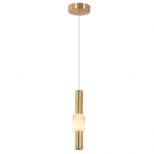 luxury alabaster LED minimalist bedside pendant lamp brass finish