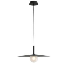 satin black UFO-shaped pendant lamp, D100mm frosted glass hanging light, modern minimalist ceiling light