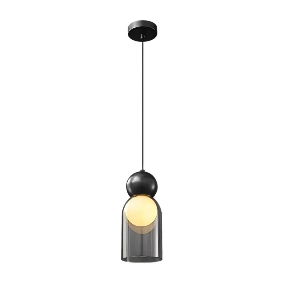 miminalist design smoky glass modern pendant light
